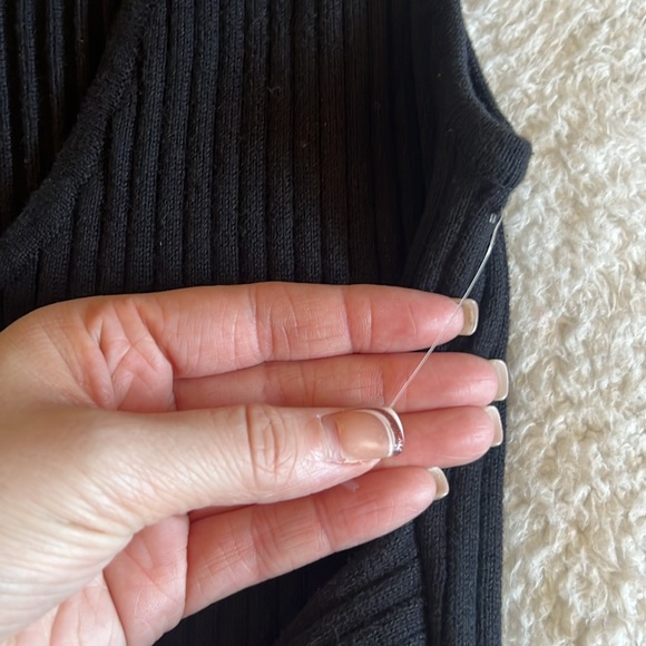 Good American Rib Knit Belted Midi Dress‎ Black Size 2 (M) NWOT - Picture 5 of 12